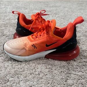 Nike Air Max 270 orange and black trainers